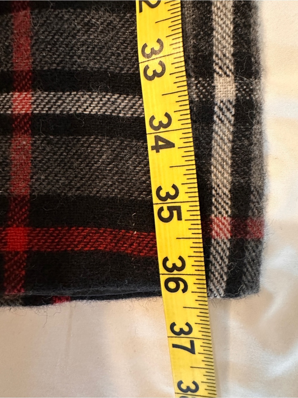 VINTAGE J. London Plaid Maxi Wool Blend Skirt in Black, Gray & Red - Picture 7 of 9